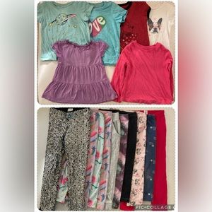 SOLD! NO LONGER AVAILABLE. Lot of size 4t shirts and leggings